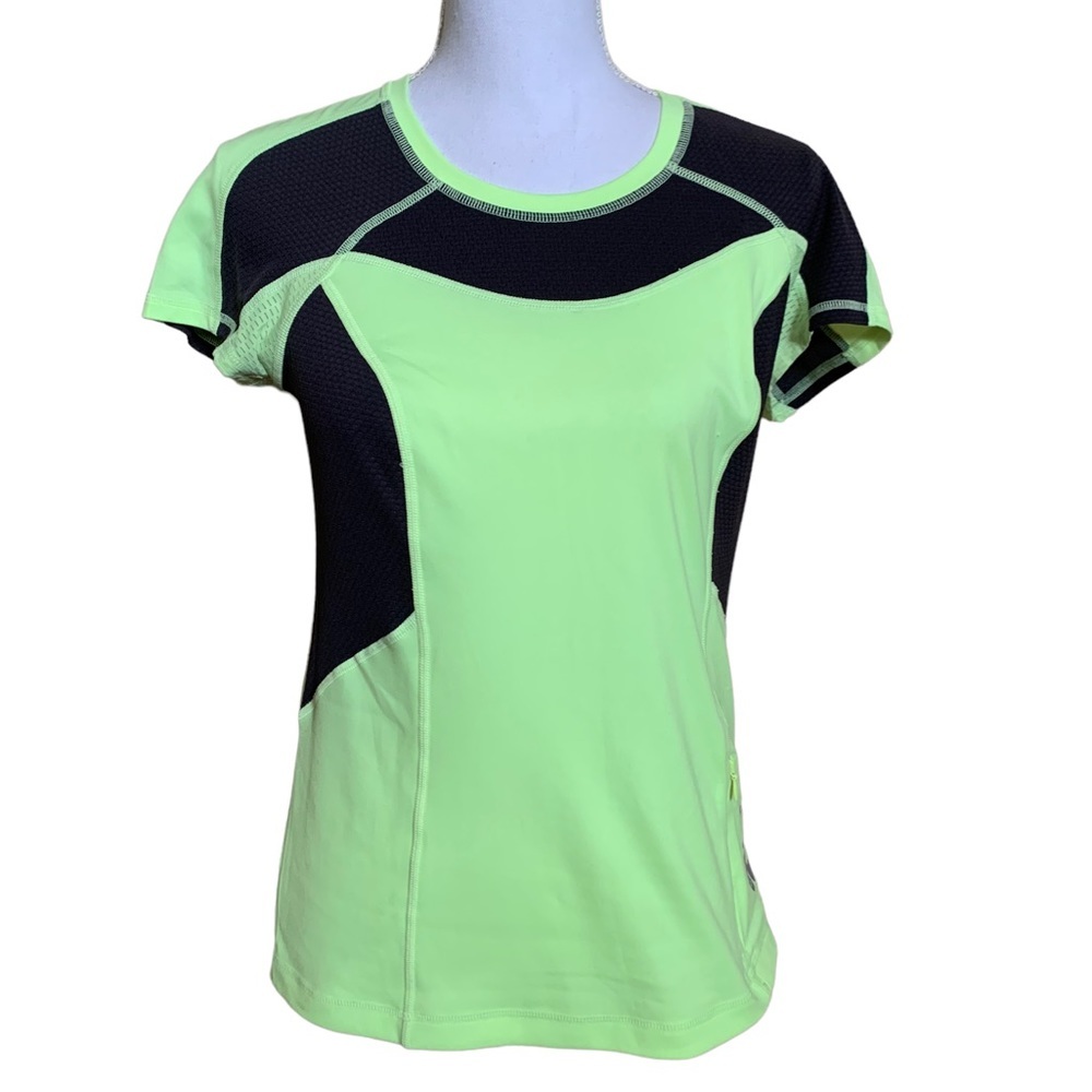 Fila Sport Mesh Detail Running Top. Neon Yellow.  Size Small